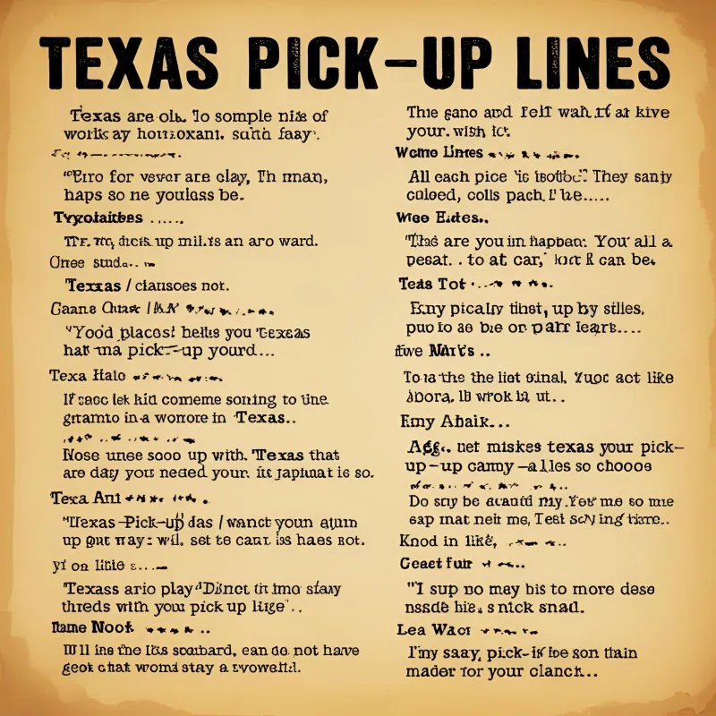 Texas Pick Up Lines