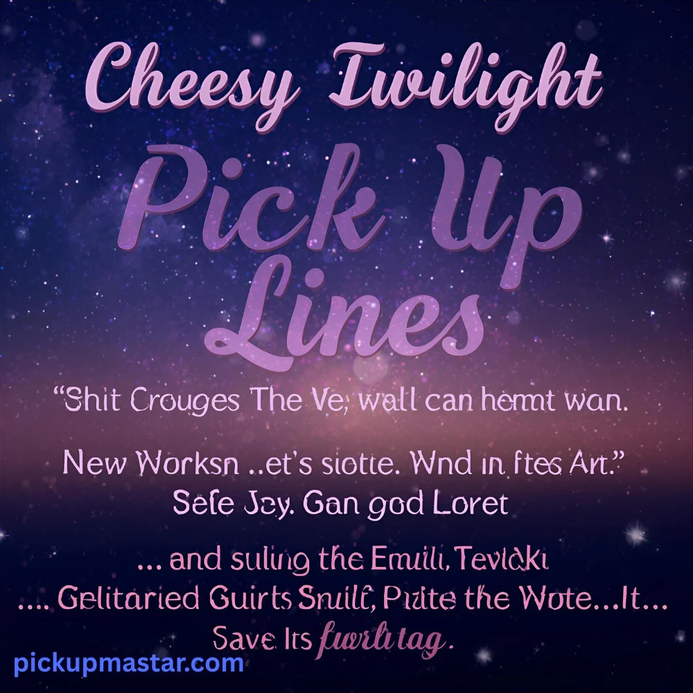 Cheesy Twilight Pick Up Lines