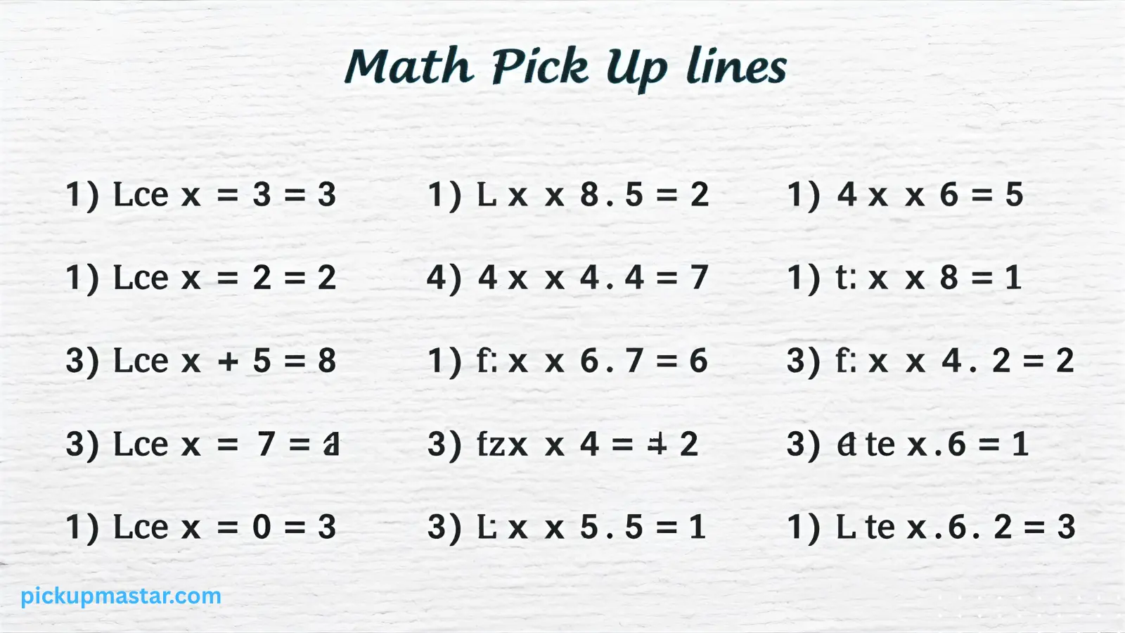 Math Pick Up Lines