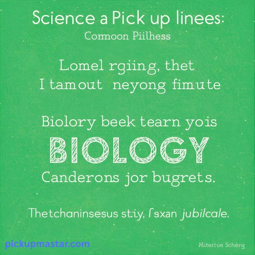 Science Pick Up Lines Biology