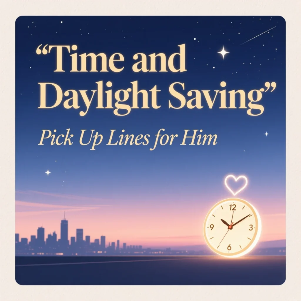 Time and Daylight Saving Pick Up Lines for Him