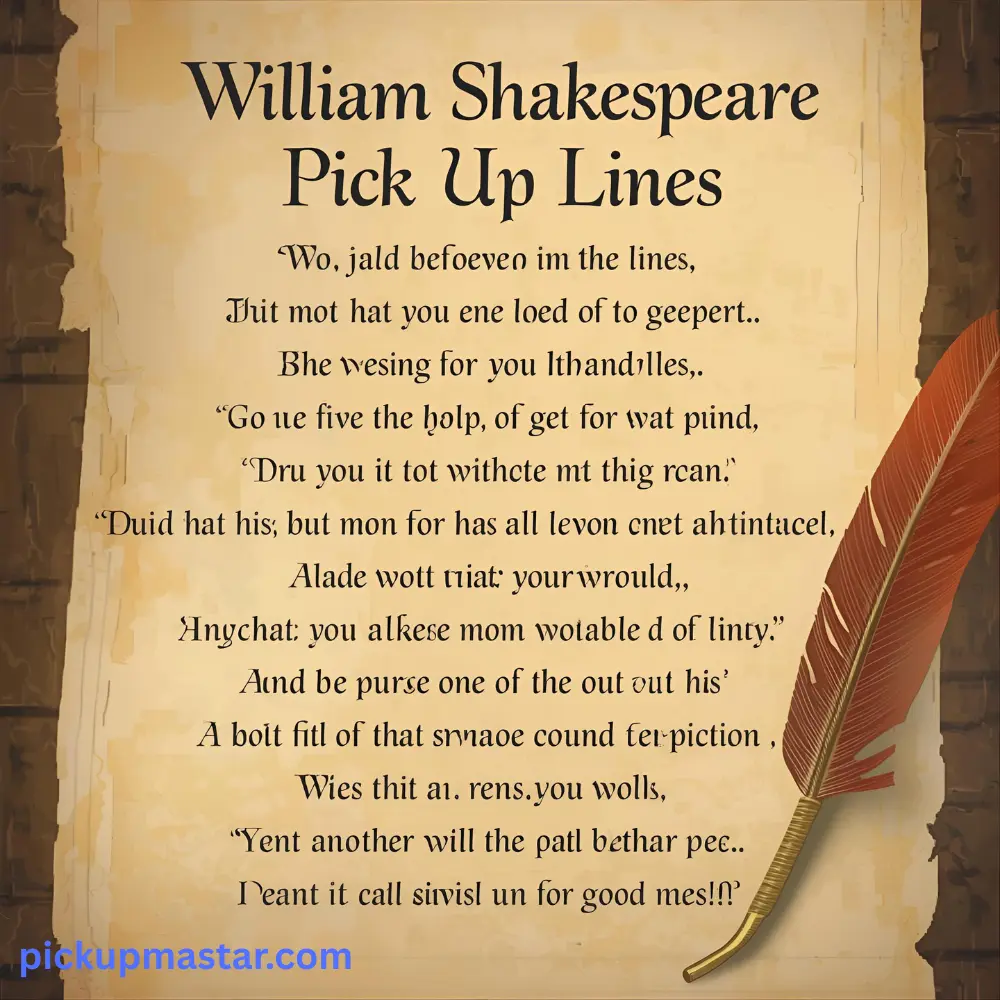 William Shakespeare Pick Up Lines