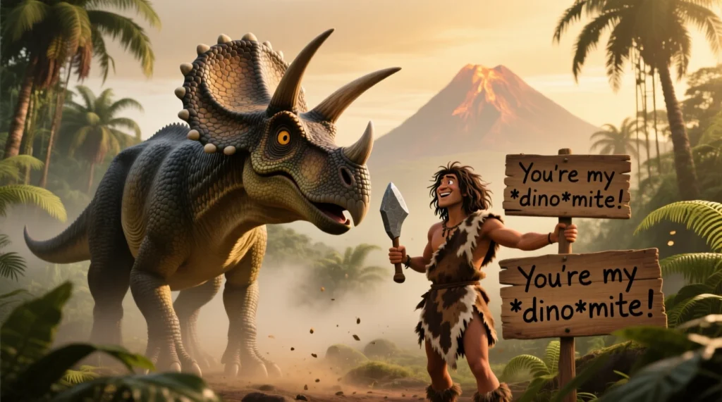 Jurassic Dinosaur and Prehistoric Caveman Pick Up Lines